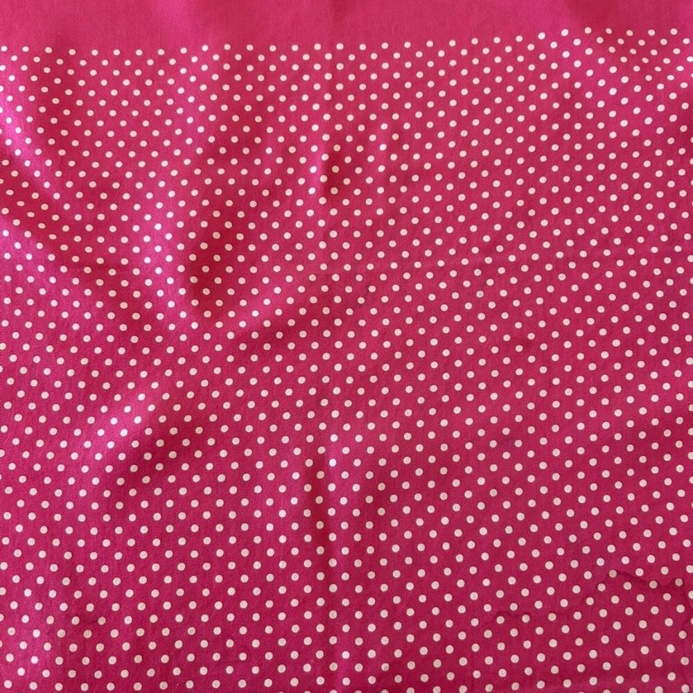 Kreier Pink with White Polka Dots Silk Scarf Made in Switzerland 26" x 26" - Picture 3 of 13